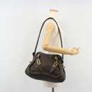 Chloe Paraty Hand Bag Leather 2way Brown Gold Auth 187206A-24