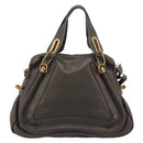 Chloe Paraty Hand Bag Leather 2way Brown Gold Auth 187206A-2