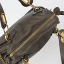Chloe Paraty Hand Bag Leather 2way Brown Gold Auth 187206A-6