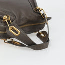 Chloe Paraty Hand Bag Leather 2way Brown Gold Auth 187206A-7