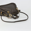 Chloe Paraty Hand Bag Leather 2way Brown Gold Auth 187206A-8