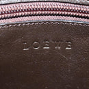 LOEWE Anagram Shoulder Bag Suede Leather Brown Silver Auth 187211SAV-21