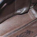 LOEWE Anagram Shoulder Bag Suede Leather Brown Silver Auth 187211SAV-9