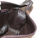 LOEWE Anagram Shoulder Bag Suede Leather Brown Silver Auth 187211SAV-22