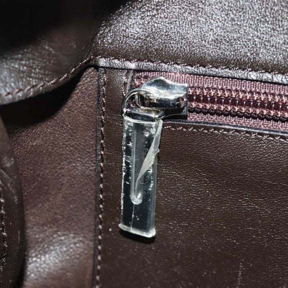 LOEWE Anagram Shoulder Bag Suede Leather Brown Silver Auth 187211SAV