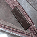 LOEWE Anagram Shoulder Bag Suede Leather Brown Silver Auth 187211SAV-11