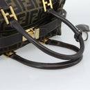 FENDI Zucca Canvas Hand Bag 2way Black Brown Auth 187214-10