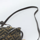 FENDI Zucca Canvas Hand Bag 2way Black Brown Auth 187214-13