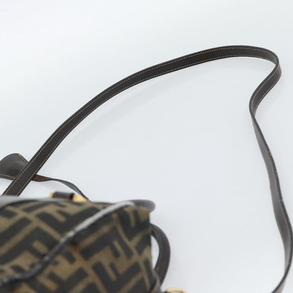 FENDI Zucca Canvas Hand Bag 2way Black Brown Auth 187214