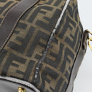 FENDI Zucca Canvas Hand Bag 2way Black Brown Auth 187214-14