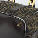 FENDI Zucca Canvas Hand Bag 2way Black Brown Auth 187214-17