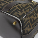 FENDI Zucca Canvas Hand Bag 2way Black Brown Auth 187214-19