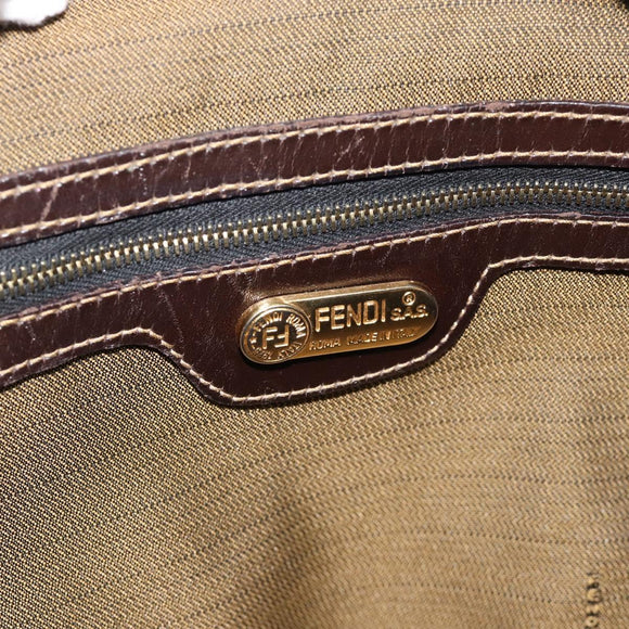 FENDI Zucca Canvas Hand Bag 2way Black Brown Auth 187214