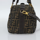 FENDI Zucca Canvas Hand Bag 2way Black Brown Auth 187214-4