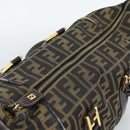 FENDI Zucca Canvas Hand Bag 2way Black Brown Auth 187214-8