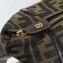 FENDI Zucca Canvas Hand Bag 2way Black Brown Auth 187214-9