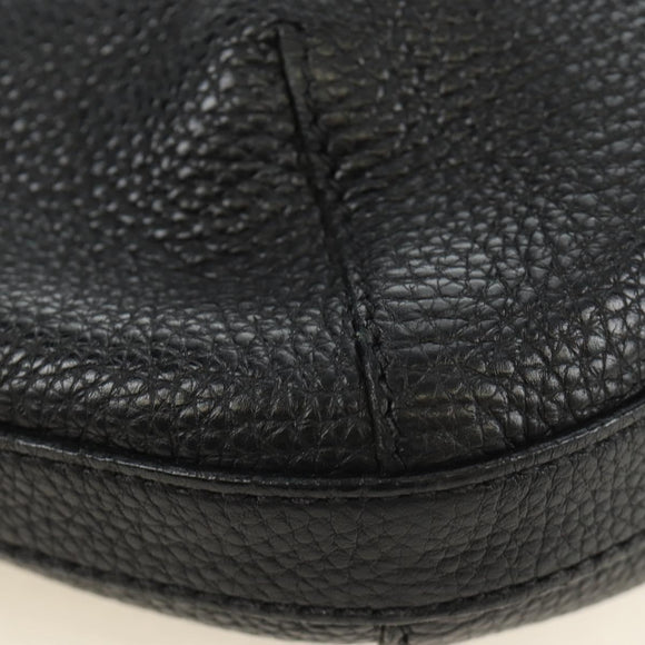 PRADA Shoulder Bag Leather Black Silver Auth 187215SAV