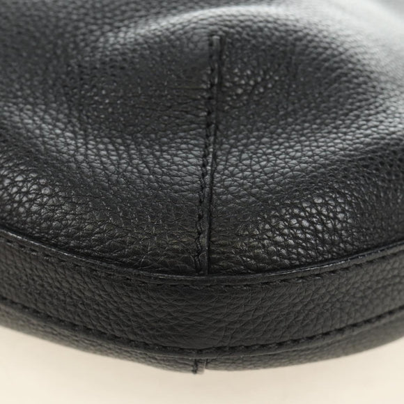 PRADA Shoulder Bag Leather Black Silver Auth 187215SAV