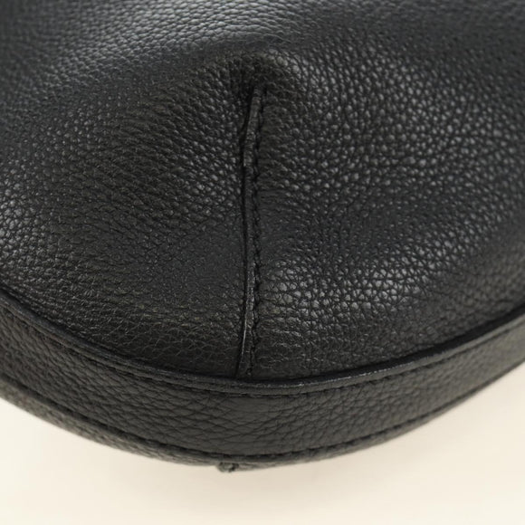 PRADA Shoulder Bag Leather Black Silver Auth 187215SAV