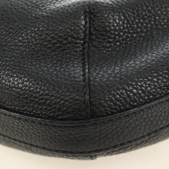 PRADA Shoulder Bag Leather Black Silver Auth 187215SAV
