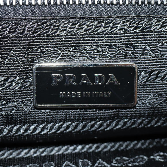 PRADA Shoulder Bag Leather Black Silver Auth 187215SAV
