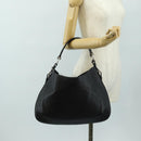 PRADA Shoulder Bag Leather Black Silver Auth 187215SAV-24