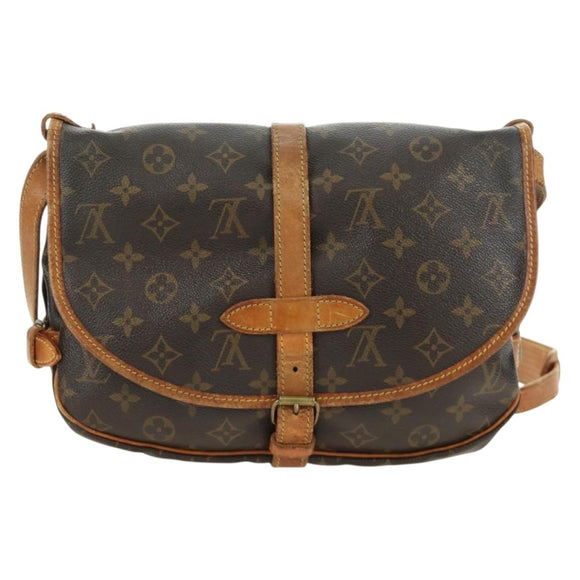 LOUIS VUITTON Monogram Saumur 30 Shoulder Bag M42256 LV Auth 187218