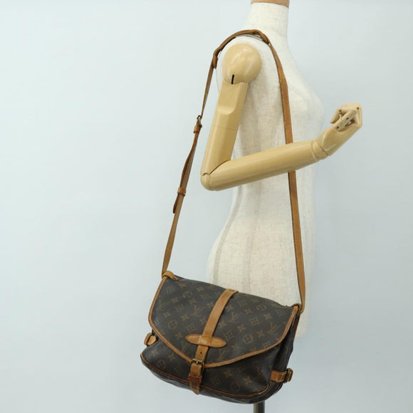 LOUIS VUITTON Monogram Saumur 30 Shoulder Bag M42256 LV Auth 187218
