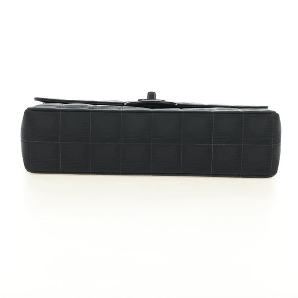 CHANEL Choco Bar Chain New Travel Line Bag Canvas Black CC Auth 187224SAV