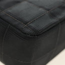 CHANEL Choco Bar Chain New Travel Line Bag Canvas Black CC Auth 187224SAV-15
