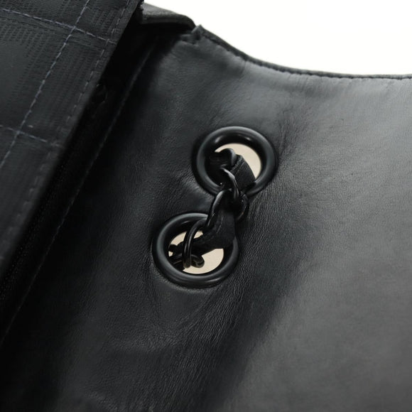 CHANEL Choco Bar Chain New Travel Line Bag Canvas Black CC Auth 187224SAV