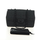 CHANEL Choco Bar Chain New Travel Line Bag Canvas Black CC Auth 187224SAV-12
