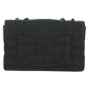 CHANEL Choco Bar Chain New Travel Line Bag Canvas Black CC Auth 187224SAV-2