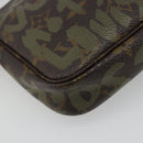 LOUIS VUITTON Monogram Graffiti Pochette Accessoires Khaki M92191 Auth 187250A-17