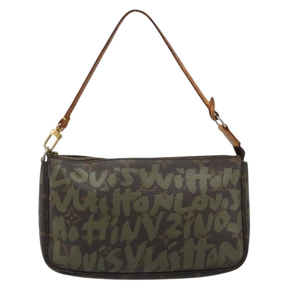 LOUIS VUITTON Monogram Graffiti Pochette Accessoires Khaki M92191 Auth 187250A