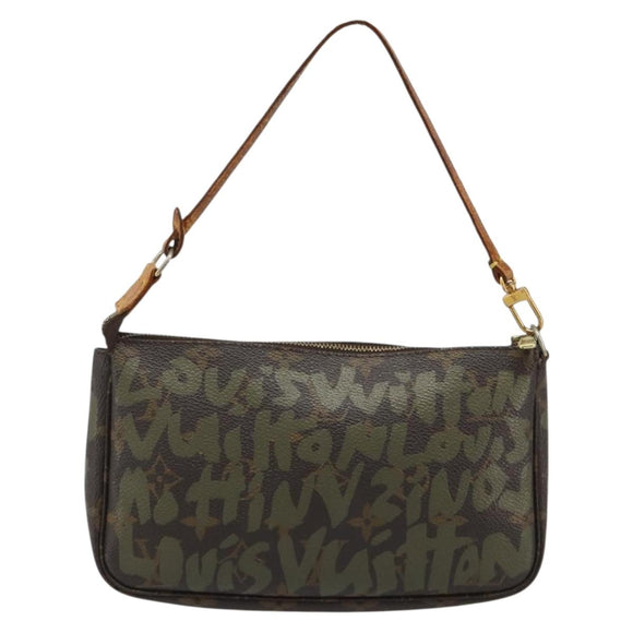 LOUIS VUITTON Monogram Graffiti Pochette Accessoires Khaki M92191 Auth 187250A