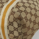 GUCCI GG Canvas Sherry Line Tote Bag Beige Gold 137396 Auth 187252-9