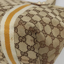 GUCCI GG Canvas Sherry Line Tote Bag Beige Gold 137396 Auth 187252-15