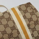 GUCCI GG Canvas Sherry Line Tote Bag Beige Gold 137396 Auth 187252-10