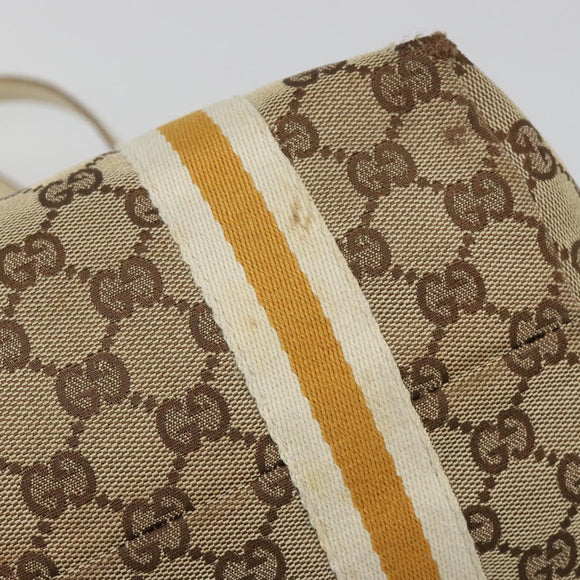 GUCCI GG Canvas Sherry Line Tote Bag Beige Gold 137396 Auth 187252