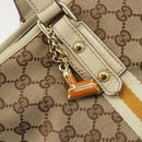GUCCI GG Canvas Sherry Line Tote Bag Beige Gold 137396 Auth 187252-17