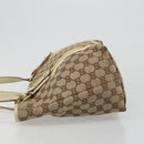 GUCCI GG Canvas Sherry Line Tote Bag Beige Gold 137396 Auth 187252-4