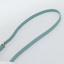 PRADA Hand Bag Safiano Leather 2way Turquoise Blue Gold Auth 187253V-16