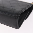 CHANEL Matelasse Chain Shoulder Bag Lamb Skin Black Gold CC Auth 187256SAM-13