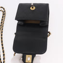 CHANEL Matelasse Chain Shoulder Bag Lamb Skin Black Gold CC Auth 187256SAM-15