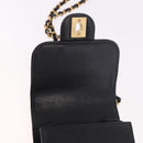 CHANEL Matelasse Chain Shoulder Bag Lamb Skin Black Gold CC Auth 187256SAM-16
