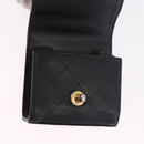 CHANEL Matelasse Chain Shoulder Bag Lamb Skin Black Gold CC Auth 187256SAM-17