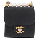 CHANEL Matelasse Chain Shoulder Bag Lamb Skin Black Gold CC Auth 187256SAM-2