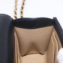 CHANEL Matelasse Chain Shoulder Bag Lamb Skin Black Gold CC Auth 187256SAM-21