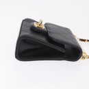 CHANEL Matelasse Chain Shoulder Bag Lamb Skin Black Gold CC Auth 187256SAM-4
